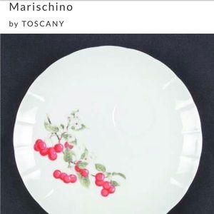 Tuscany “Marischino” Set of Three 8” snack plates with cup or sauce holder